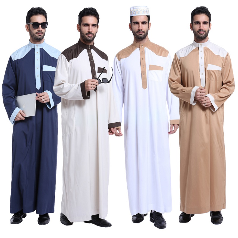 Saudi Thobe Men Galabeya Thoub Abaya Robe Dishdasha Arabic Kaftan Muslim Dress Ebay